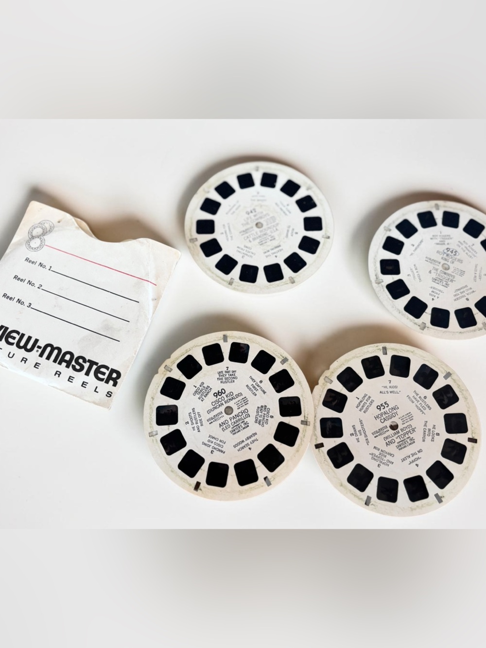 Vintage View-Master Western Cowboy Reels Lot Roy Rogers Hopalong